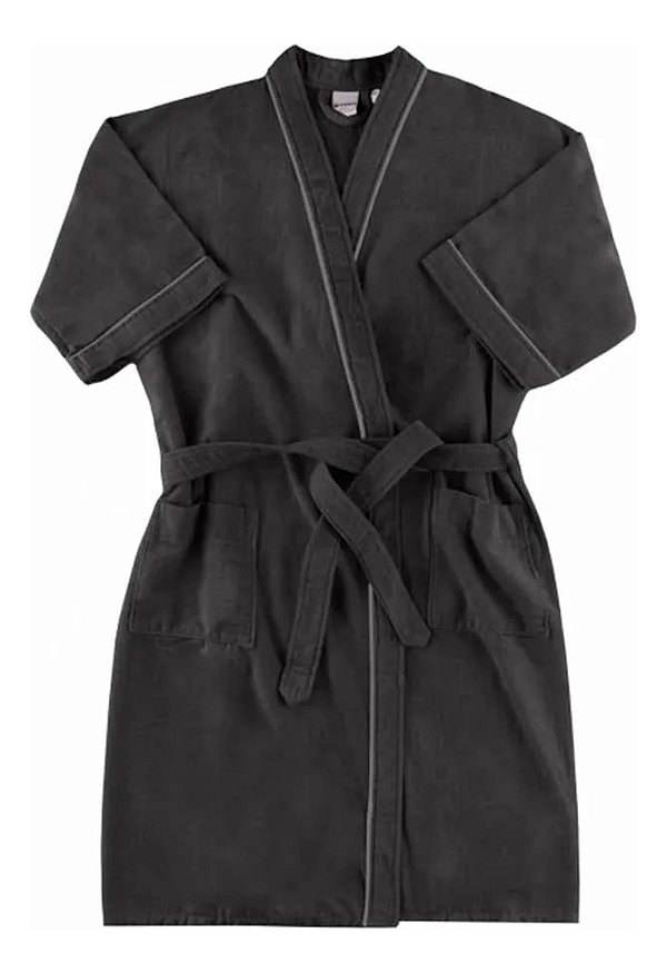 Roupão Adulto Teka Venus Aveludado Preto G