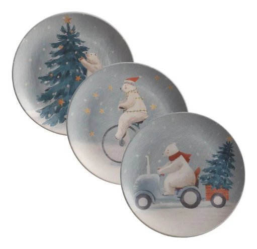 6 Pratos de Sobremesa Porto Brasil Expresso Polar 19,4cm