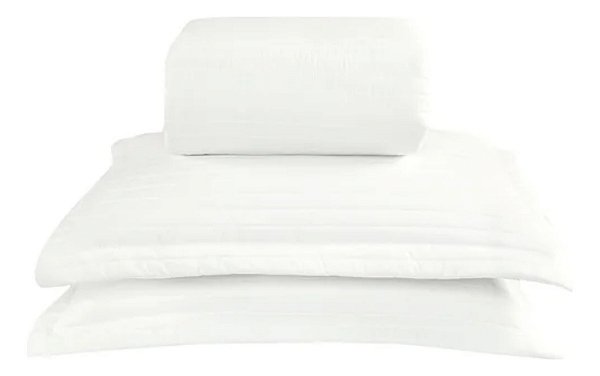 Colcha Cobre Leito Amalfi Queen Têxtil Arte Branco 3 Peças