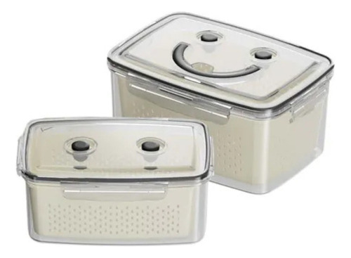 Kit 2 Potes Porta Alimentos Escorredor 800ml E 1500ml