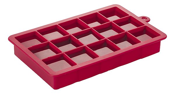 Forma Para Gelo De Silicone Euro Home Silicone Vermelha