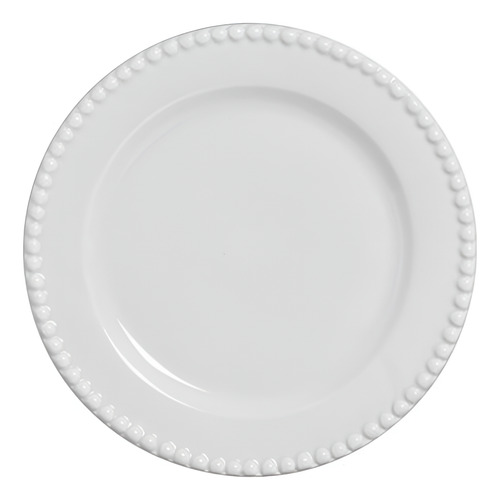 Jogo De 6 Pratos Rasos Scalla Pérola 26cm Cerâmica Branco