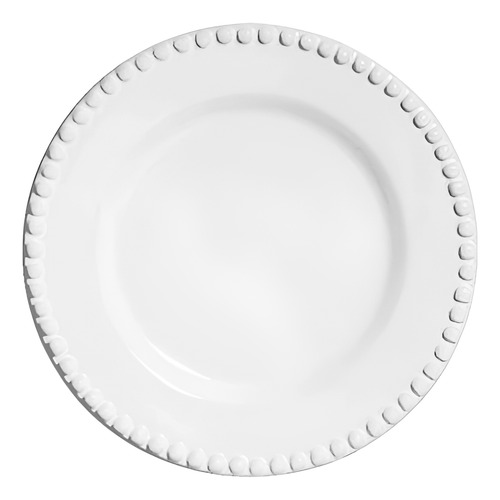 Jogo De 6 Pratos Sobremesa Scalla Bolinha 20cm Cerâmica