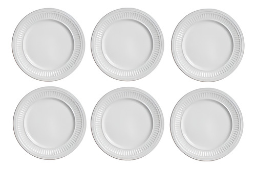 Jogo De Pratos Sobremesa Poppy Branco 12 Peças Scalla