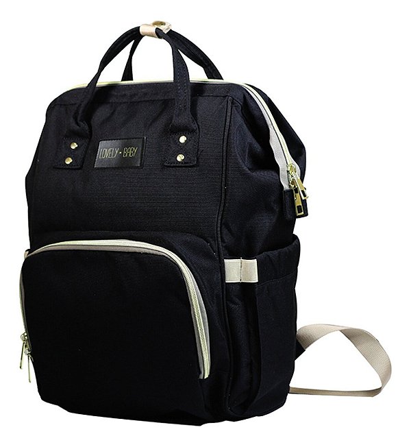 Mochila Maternidade Bolsa Mamãe Bebê Lovely Baby Preto