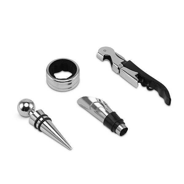 Kit para Vinho 4 Pecas de Inox