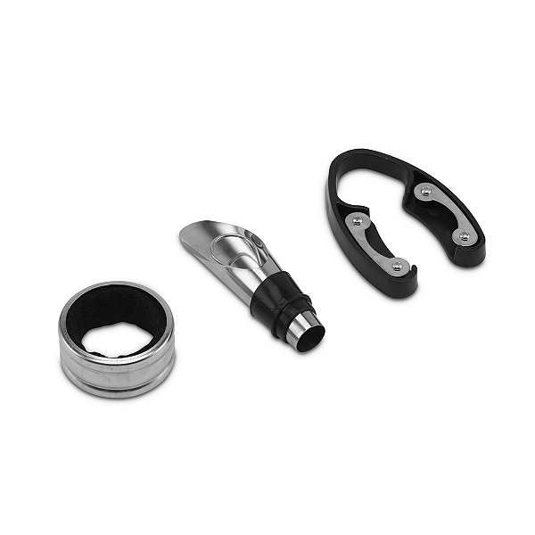 Kit para Vinho com 3 Pecas de Metal