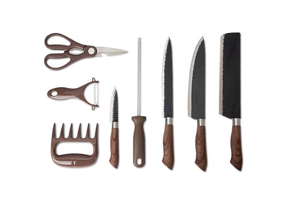 Kit de facas para churrasco rústica marrom