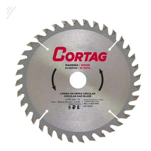 Disco Serra Circular Madeira 300 X 30 Mm 36 Dentes Cortag