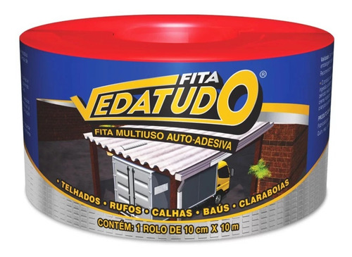 Fita Colante 10cm 10mt Para Vedação Telhados E Laje