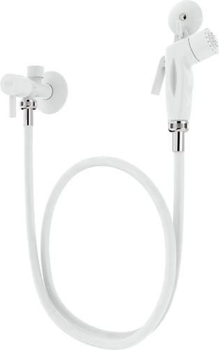 Kit Ducha Higiênica C/ Derivação 1/4 De Volta Branco Blukit