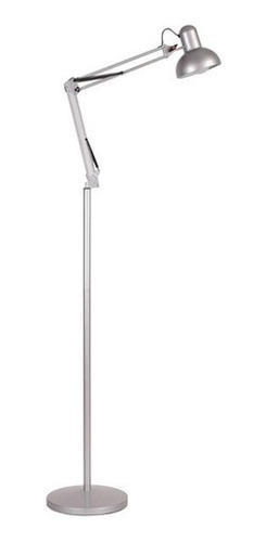 Luminária Chão Articulada Lustre Coluna Abajur Cinza Claro