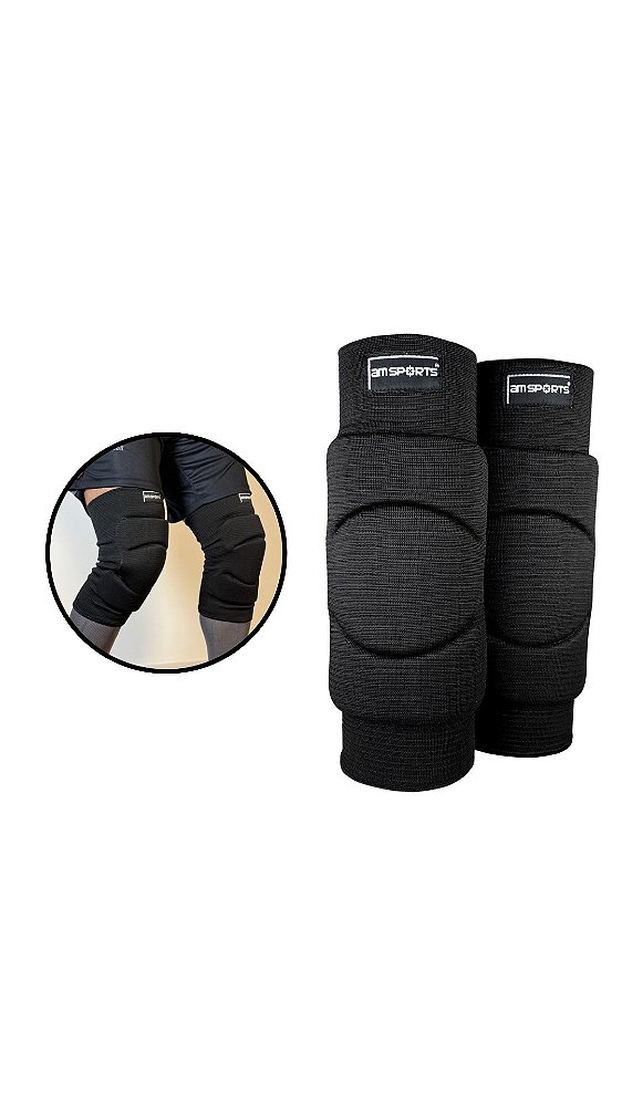 Joelheira Premium Para Goleiro AM Sports - Preto
