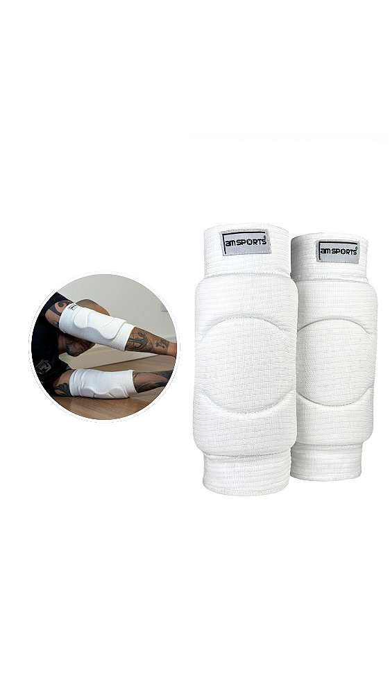 Cotoveleira Premium Para Goleiro AM Sports - Branco