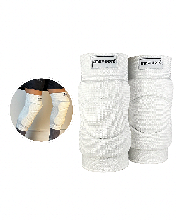Joelheira Infantil Para Goleiro AM Sports - Branco