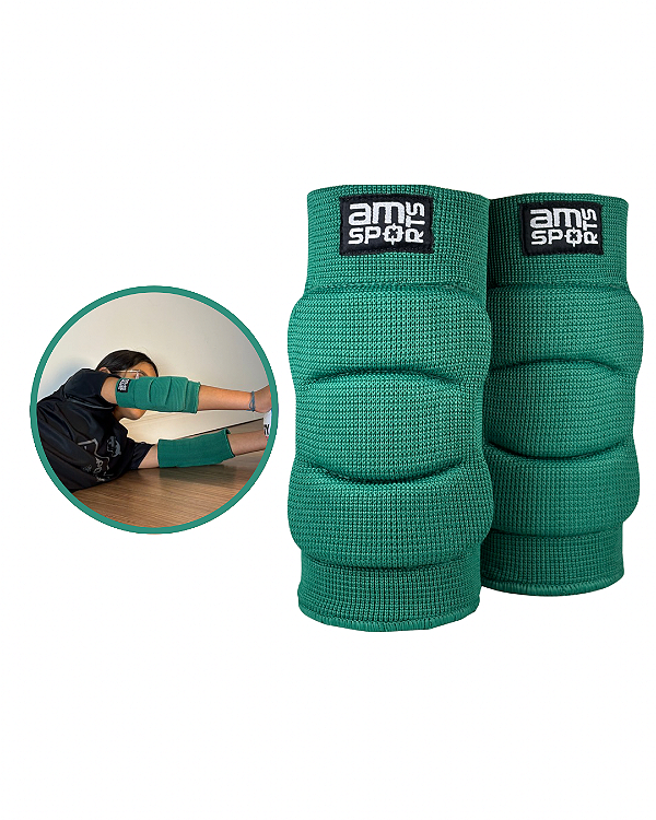 Cotoveleira Infantil Para Goleiro AM Sports - Verde Musgo