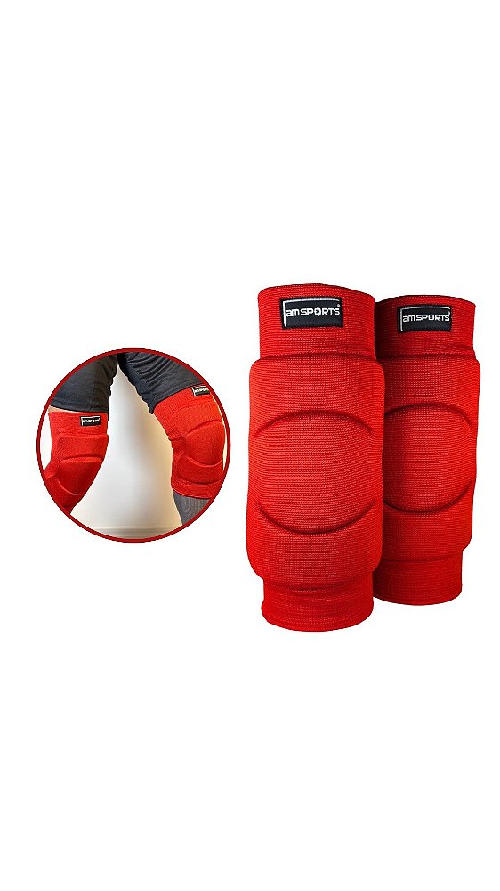 Joelheira Premium Para Goleiro AM Sports - Vermelho
