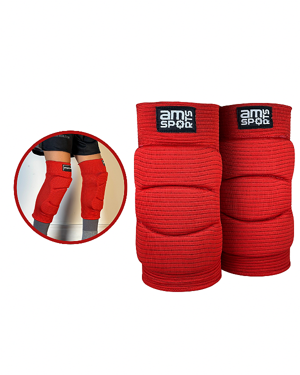 Joelheira Infantil Para Goleiro AM Sports - Vermelho