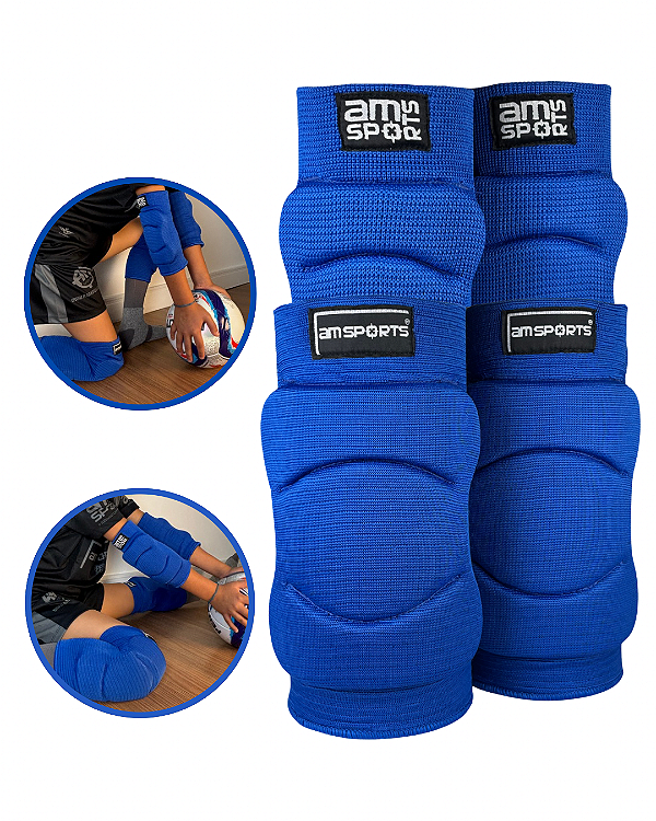 Kit Infantil Joelheira + Cotoveleira AM Sports - Azul Royal