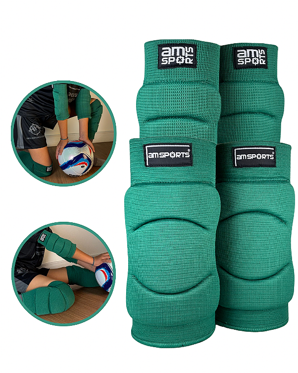 Kit Infantil Joelheira + Cotoveleira AM Sports - Verde Musgo