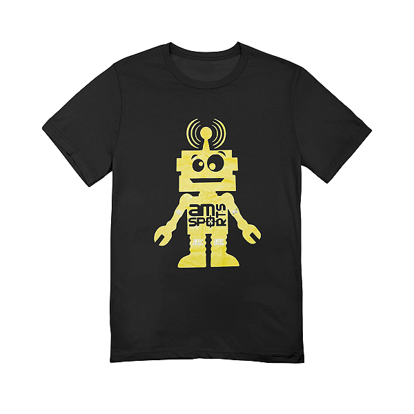 Camiseta AM Sports Preta Robôzinho