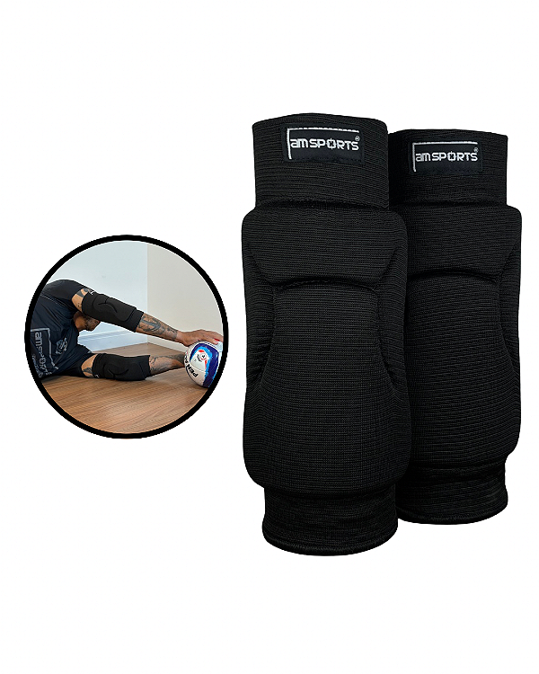 Cotoveleira Titanium Para Goleiro AM Sports - Preto