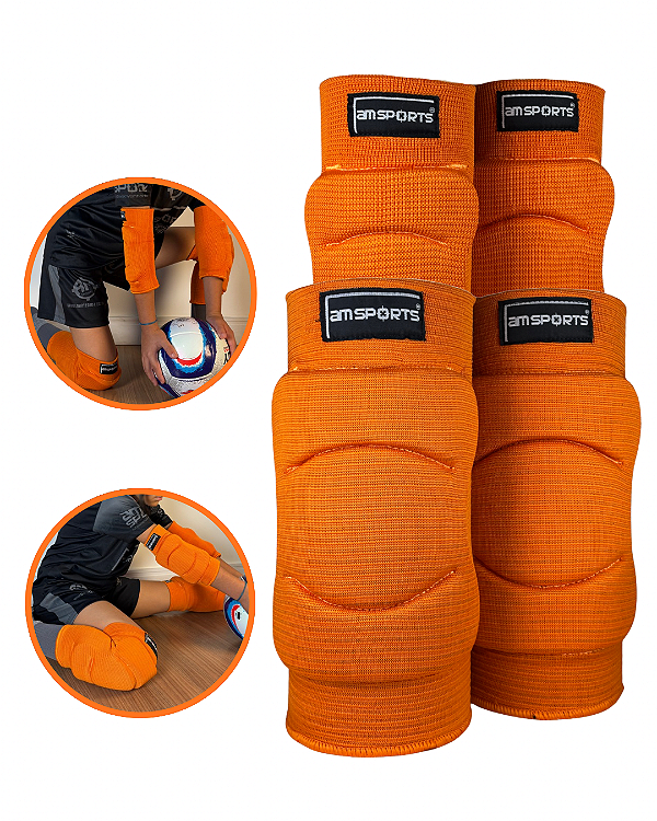 Kit Joelheira Infantil+ Cotoveleira Infantil  - Laranja
