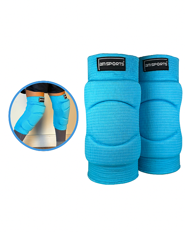 Joelheira Infantil Para Goleiro AM Sports - Azul Claro