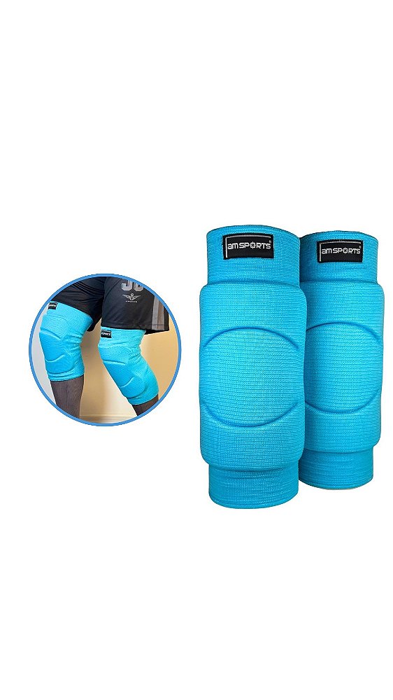 Joelheira Premium Para Goleiro AM Sports - Azul Claro