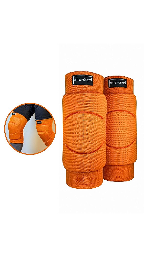 Joelheira Premium Para Goleiro AM Sports - Laranja