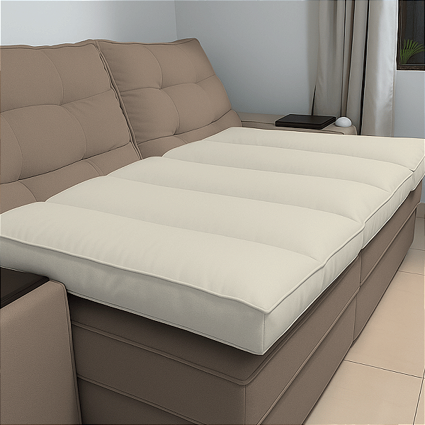 Pillow Top Sofá Confort Wavy Castor 140x70x12cm Dupla Face Lavável em Máquina
