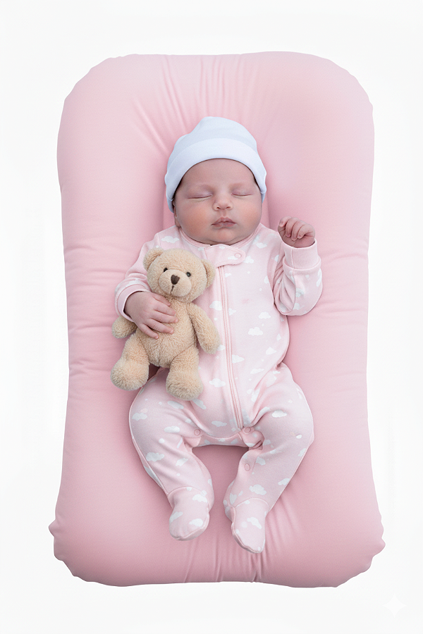 Aconchego do Bebê Confort Baby 90x67 + Capa Rosa Dupla Face com Ziper Lavável em Máquina