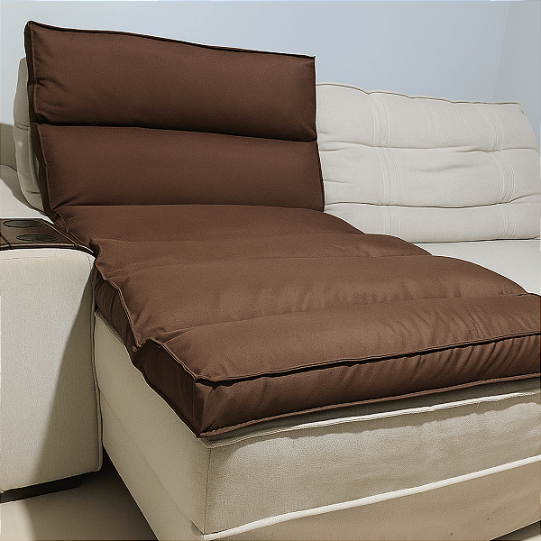 Pillow Top Sofá Retrátil Confort Wavy Marrom 160x80x12cm Dupla Face Lavável em Máquina