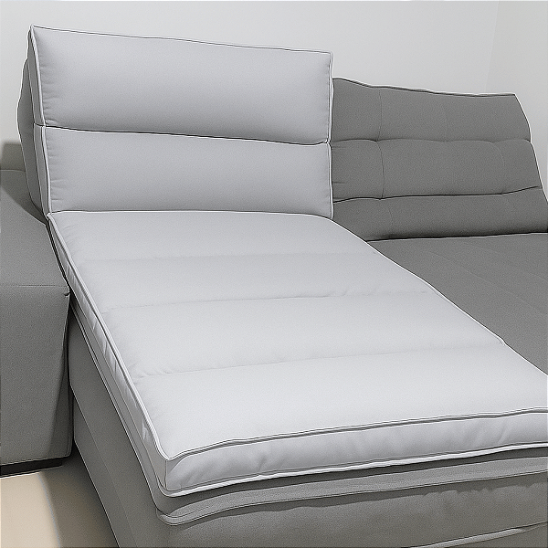 Pillow Top Sofá Retrátil Confort Wavy Cinza 160x80x12cm Dupla Face Lavável em Máquina
