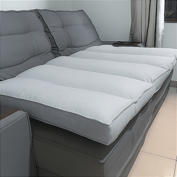 DUPLICADO - Pillow Top Sofá Confort Wavy Marrom 140x70x12cm Dupla Face Lavável em Máquina