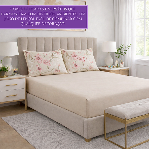 Jogo Lençol Cama Viúva 3 Peças 400 Fios Toque Algodão Com Fronha Veste Fácil com Ziper Parte Maior