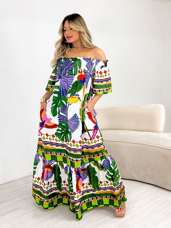 VESTIDO BOHO CHIC ARARA DE PALMAS