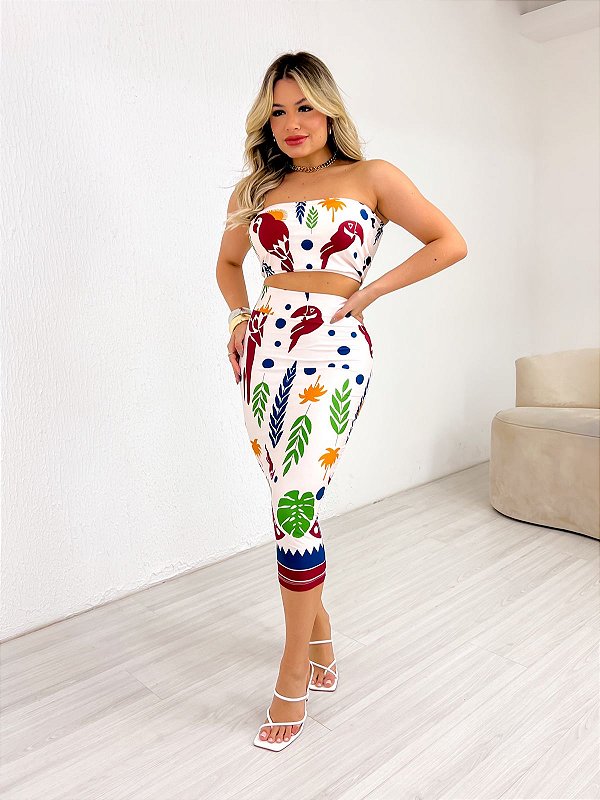 CONJUNTO PALOMA SAIA MIDI + CROOPED