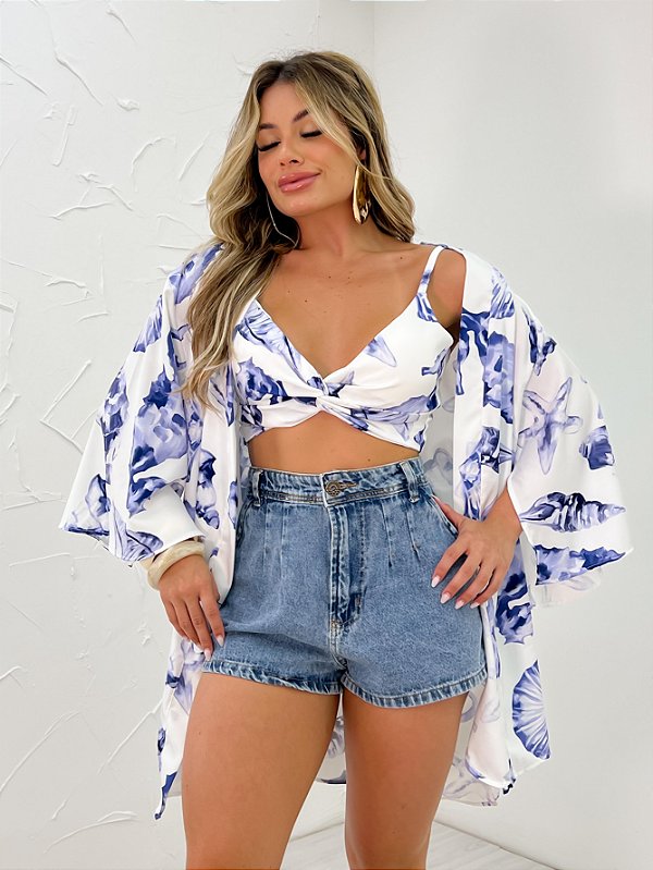 CONJUNTO KIMONO + CROPPED TORCIDO