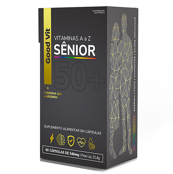 Polivitamínico Senior I Com COQ10 e Arginina 60 Caps