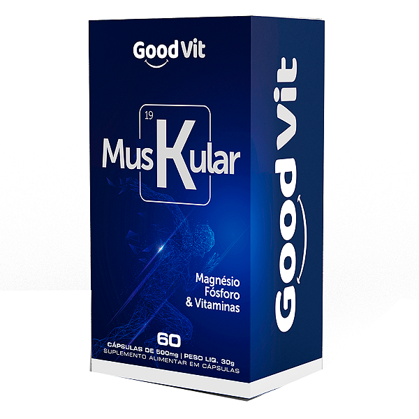 Muskular l Magnésio, Fósforo & Vitaminas 60 Cápsulas