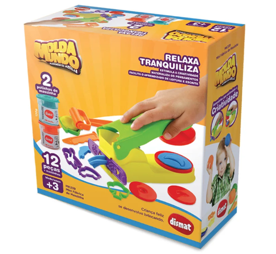 Mini Fábrica de Massinha 12 peças + massinhas Dismat