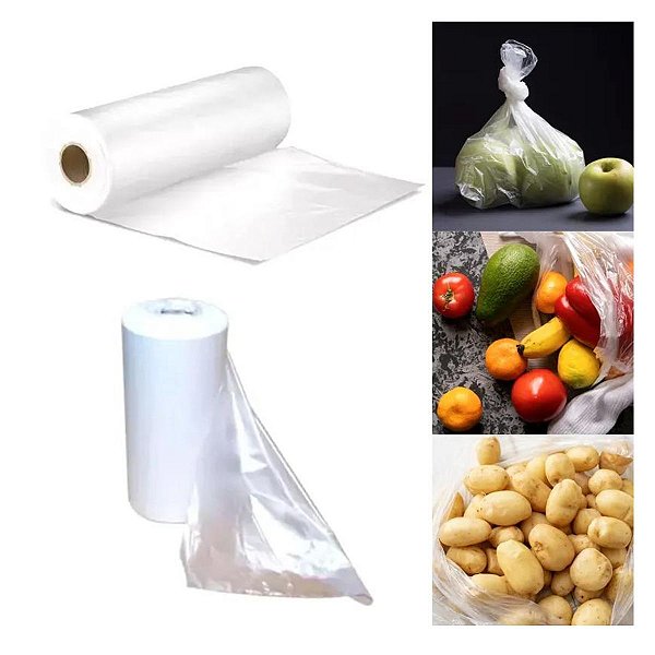 Saco Bobina Picotada Plástica Fundo Reto 40X60 300 Sacos