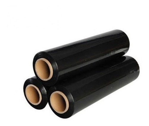 Rolo Bobina De Filme Stretch Preto Para Embalar 50Cm 5Kg