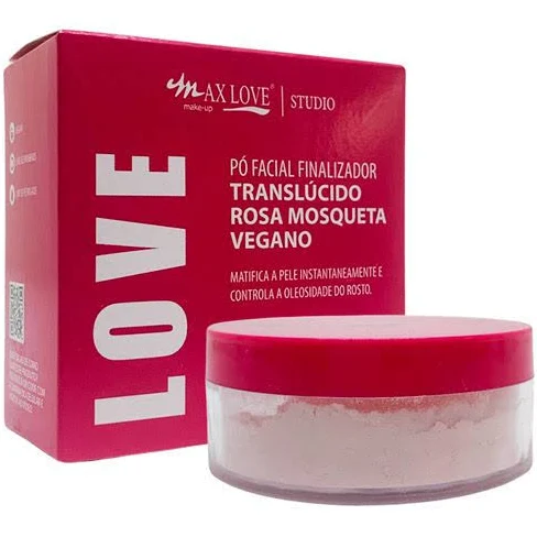 PÓ FACIAL FINALIZADOR TRANSLÚCIDO ROSA MOSQUETA MAX LOVE