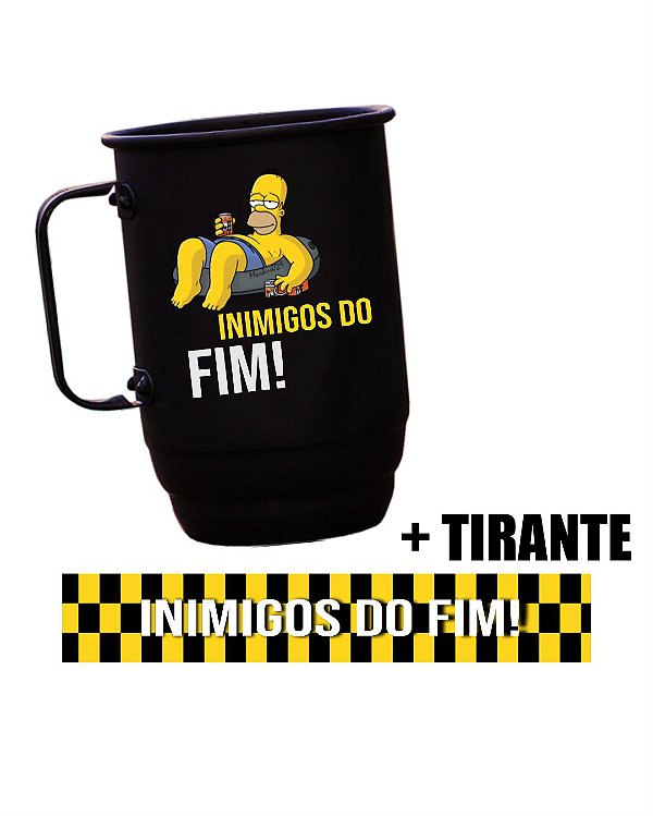 Caneca de aluminio personalizada simpsons Caneca com tirante 40mm - terceirão