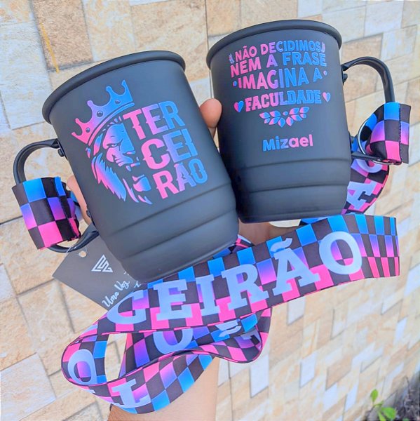 Caneca de Aluminio Terceirão Leão - Copo Terceirão