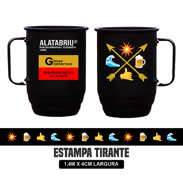 ALATABRIU Caneca com Tirante Personalizada - Caneca de aluminio Carnaval Frases Festas