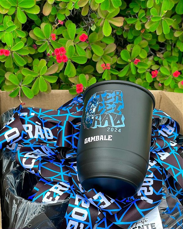 Terceirão Leão - Caneca de aluminio personalizada com tirante Formatura terceirao