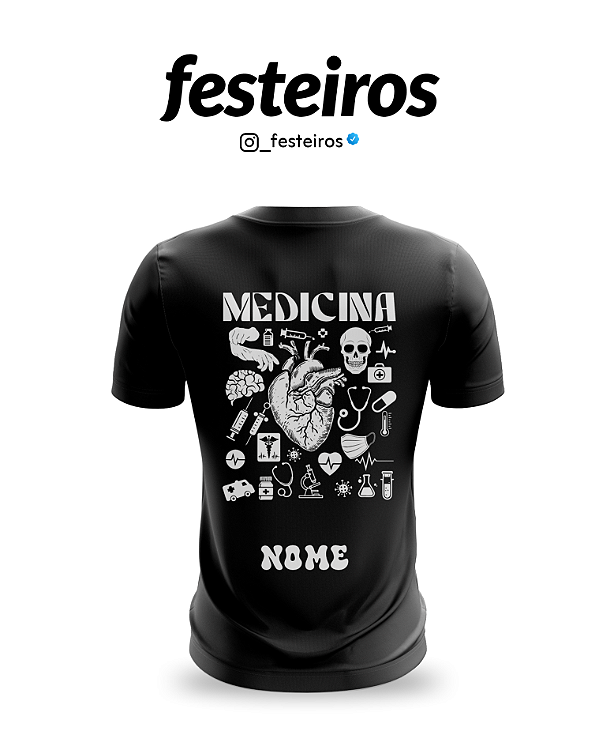 Camisa de Medicina Faculdade, Universidade, Curso e Formatura Personalizada